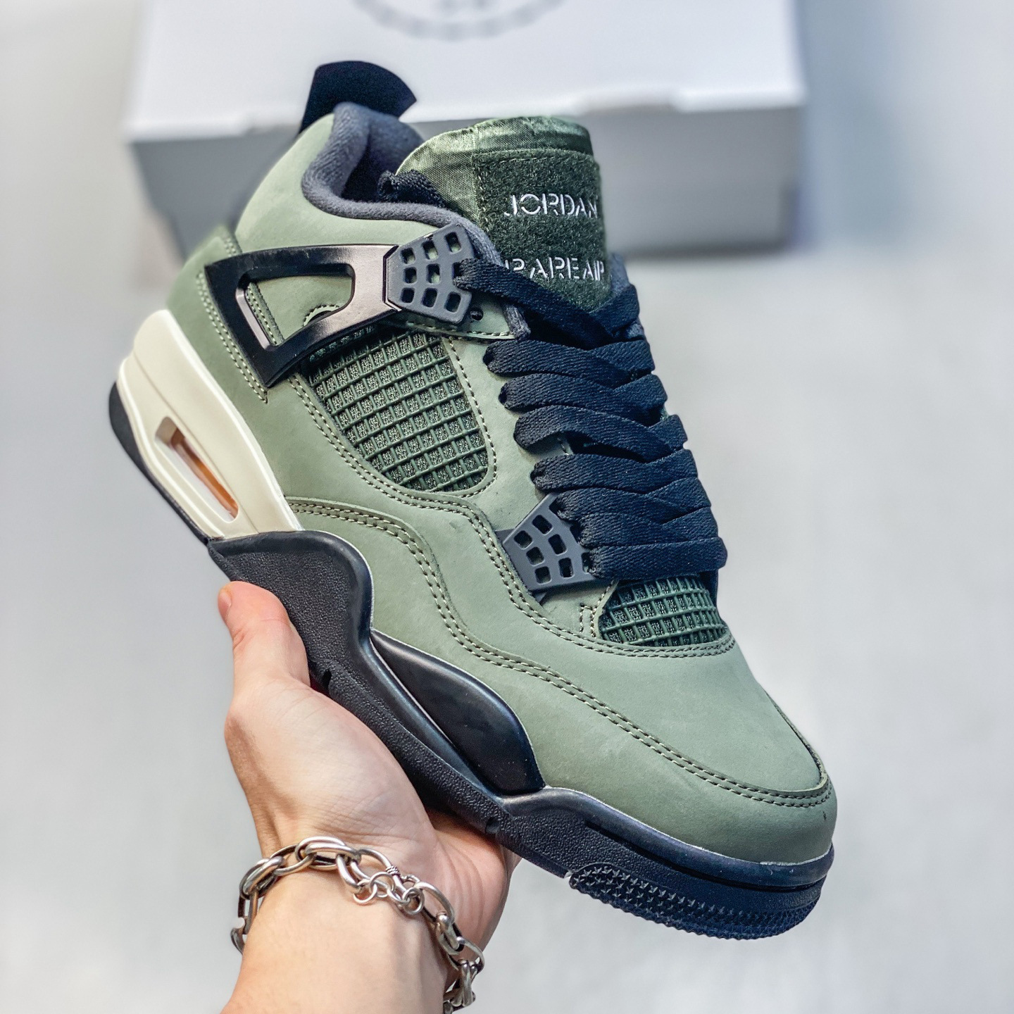 Zapatos de baloncesto puros original aj4 zapatos de baloncesto para hombres Joe4 zapatos deportivos casuales de mujer zapatos de flores azules y blancos