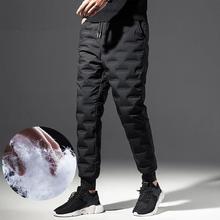 冬季男士保暖裤加厚高腰显瘦外穿羽绒棉裤2022修身小脚裤东北棉裤