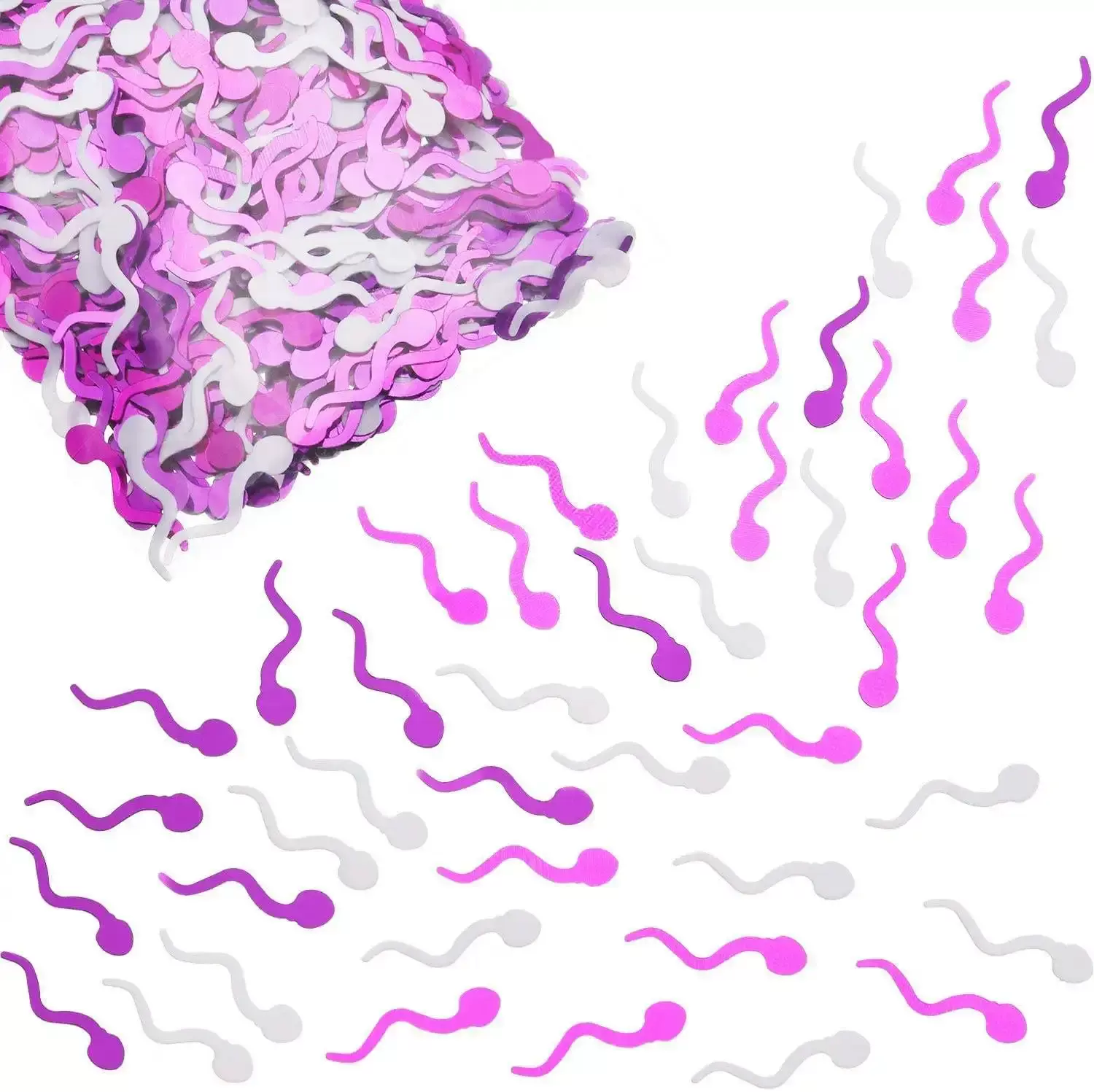 单身派对装饰小蝌蚪抛洒亮片Party confetti情人节场地布置纸屑