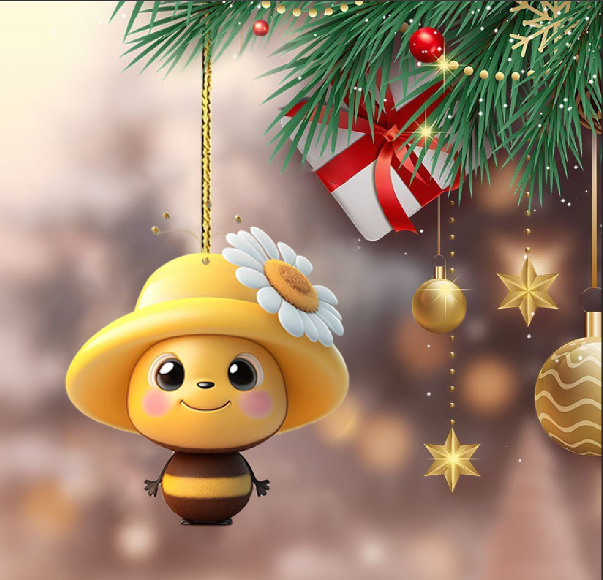 Transfronterizo Amazon nuevo pequeño abeja decoración de vacaciones colgantes de automóviles acrílico abeja decoración de vacaciones colgantes image 11
