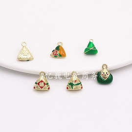 厂家直供diy合金滴油笑脸福中国结粽子车载耳饰钥匙扣项链配件