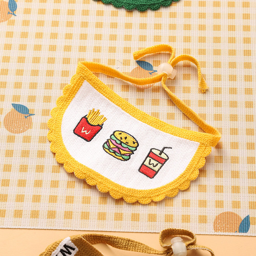 ins Korean version pet drool cloth dog anti-dirty apron pet scarf woven cat clothes pet triangle scarf 