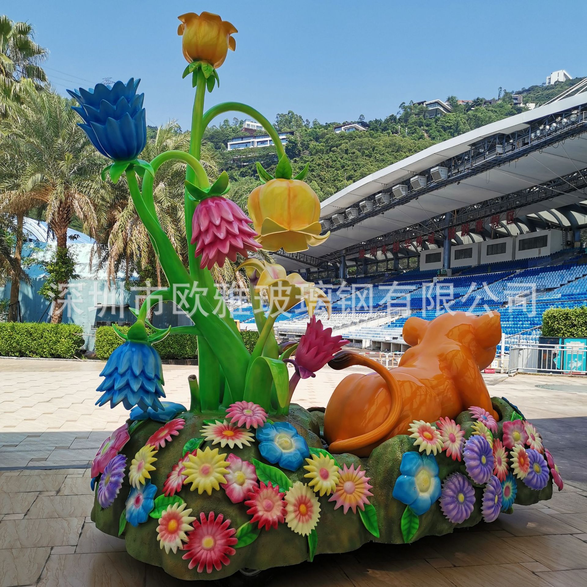 巡游花车道具展览 玻璃钢雕塑游乐场互动展游花车汽车装饰外壳