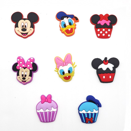 8-Piece Set Cute Mickey Hole Shoes Shoe Flowers Soft Personalized Versatile Garden Shoes Accessories