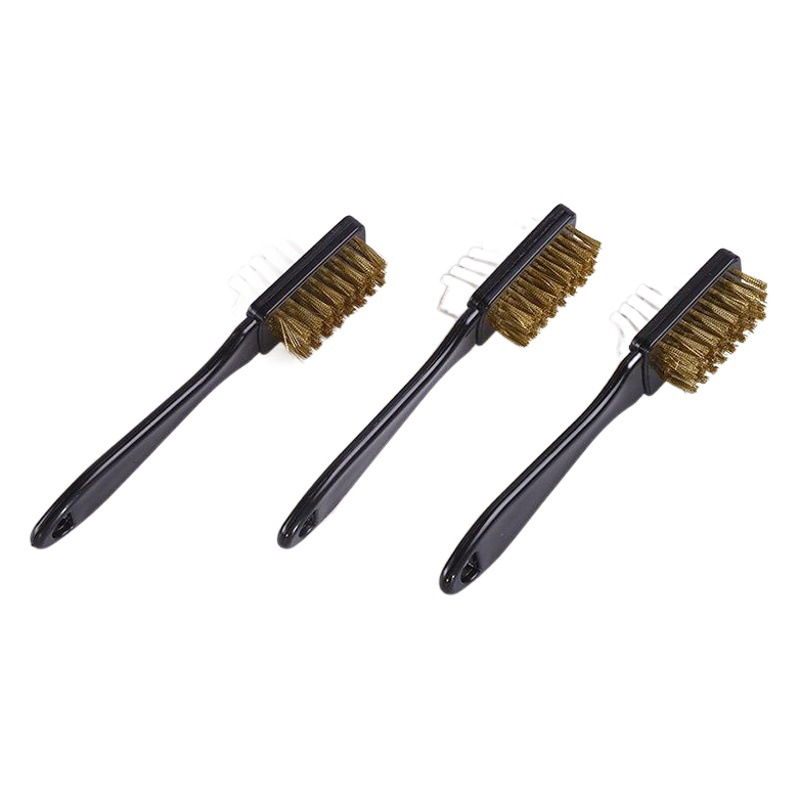 Suministro en stock cepillo de limpieza de cuidado de gamuza cepillo de doble cara cepillo de gamuza cepillo de cuidado de zapatos