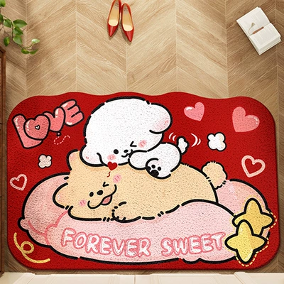 Avtomobil döşəmə paspasları Red Door Mat Pvc Wire