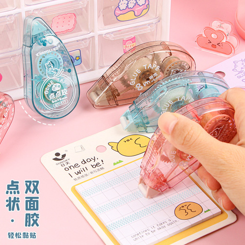 Dot point glue high viscosity correction tape transparent double-sided tape for students to use correction handbook paste tape