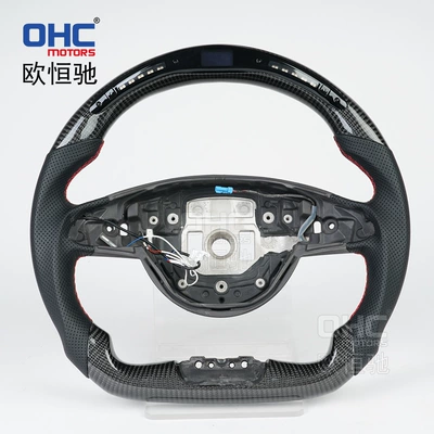 Suitable for 15-18 Mercedes-Benz W205 Steering Wheel Modified High-End Carbon Fiber Led Flats Bottom Car Steering Wheel (Steering wheel) - direct-selling