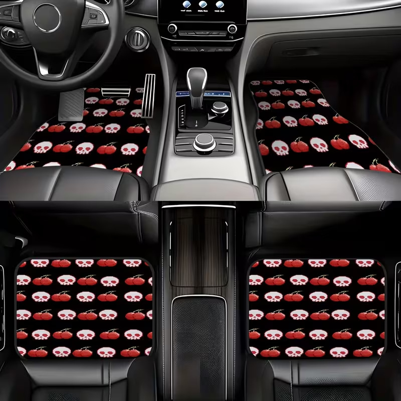 Cross-Border Hot-Selling Halloween Dirt-Resistant Car Floor Mats, Dust-Removing and Mud-Scraping Wire Loop Mats, Thickened and Non-Slip, Can Be Cut and Sold Wholesale
