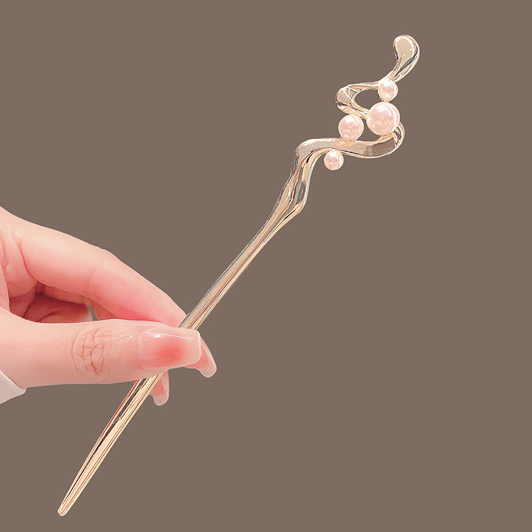 Cold color metal hairpin women's ancient style hanfu new Chinese style plate hair hairpin simple modern daily plate hair hairpin