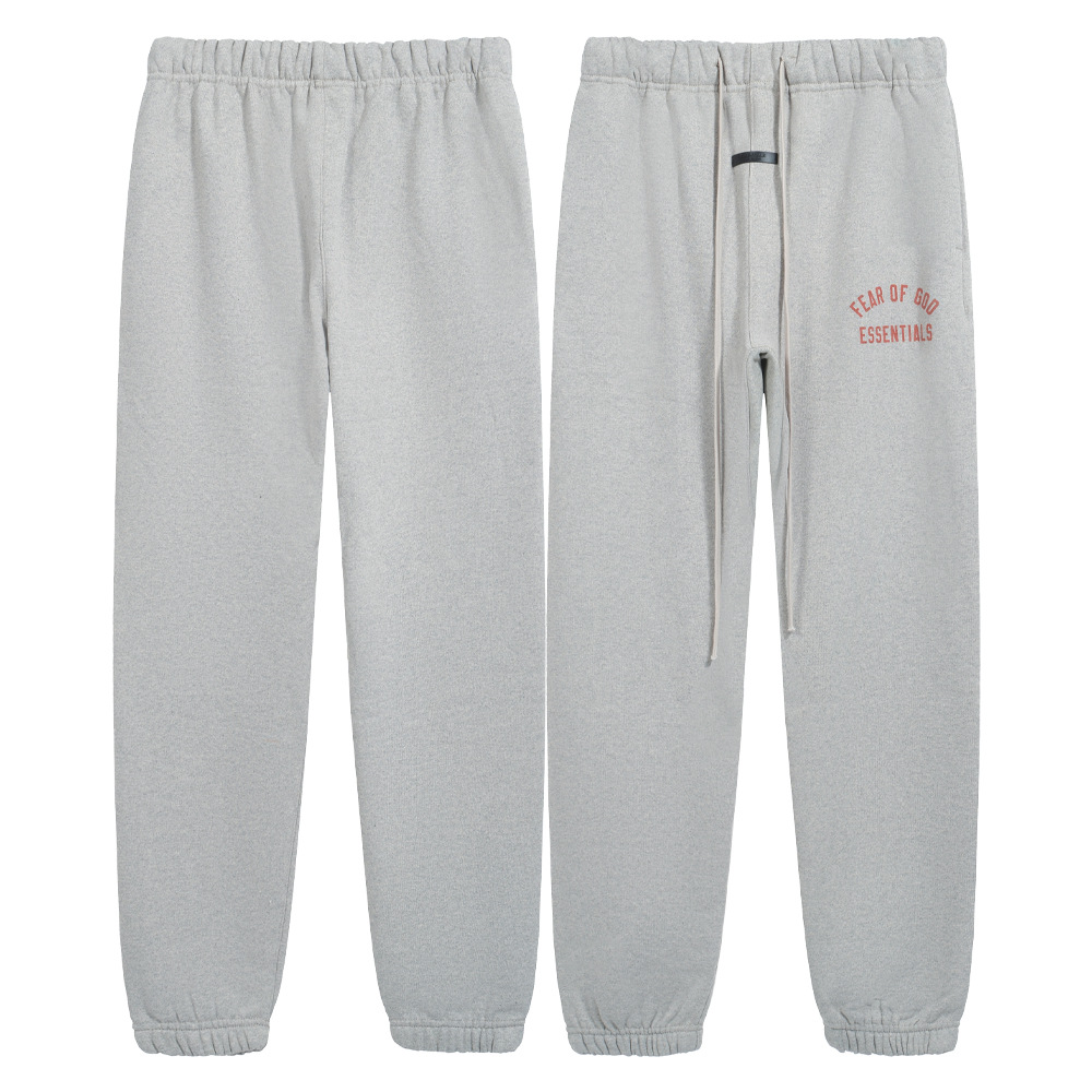 24FW nuevo FOG ESSENTIALS con impresión de letras de vello para hombres cuerdas casuales sueltas de tirado de piernas pantalones de moda