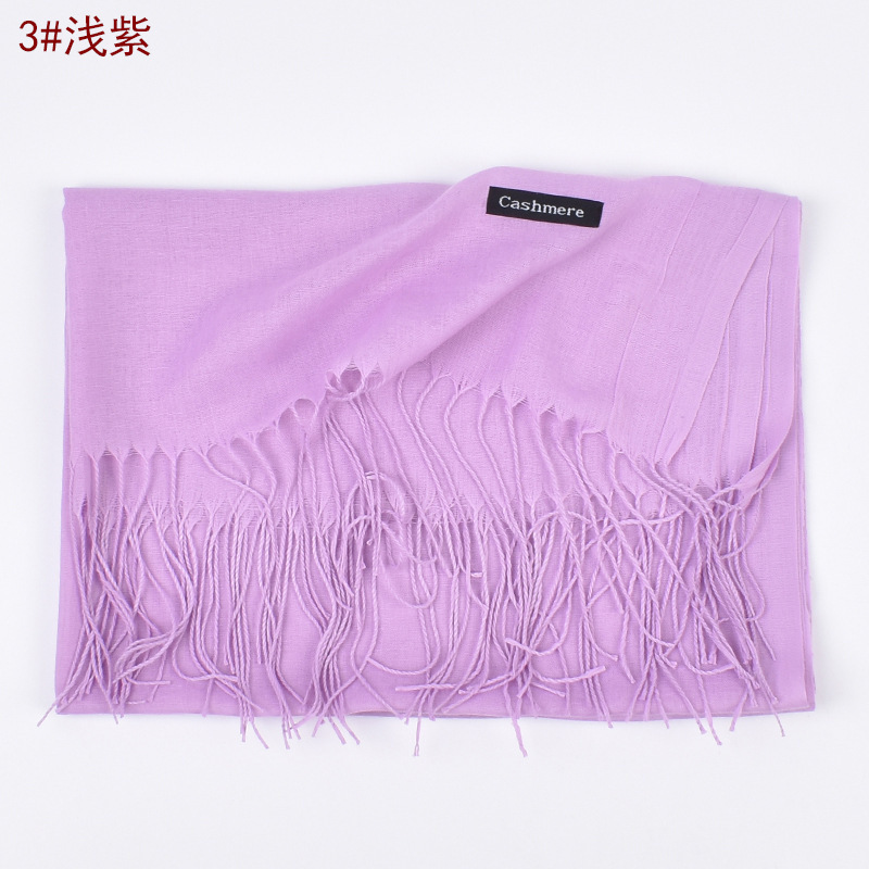 高级感围巾女韩版百搭流苏披肩春秋纯色羊绒保暖两用大红时尚气质|undefined