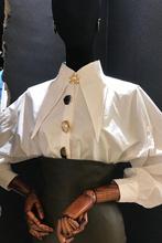 韩国东大门秋季新款时尚气质珍珠扣翻领系扣长袖衬衫女上衣潮