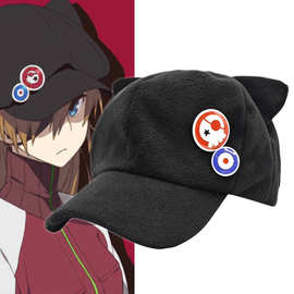新款EVA明日香猫耳帽动漫cosplay鸭舌帽新世纪福音战士可爱棒球帽