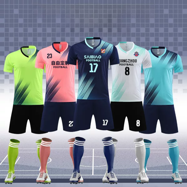 Children's Football Uniforms Short-Sleeved Suit Competition Training Uniforms Summer Breathable Printed Football Sports Team Uniforms Jersey Printed Number