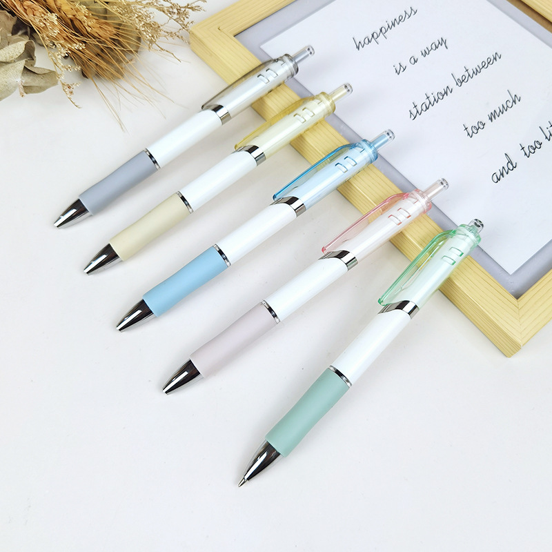 莫蘭迪彩色K35中性筆按動簡約款中性筆刷題筆學生款黑色0.5簽字筆