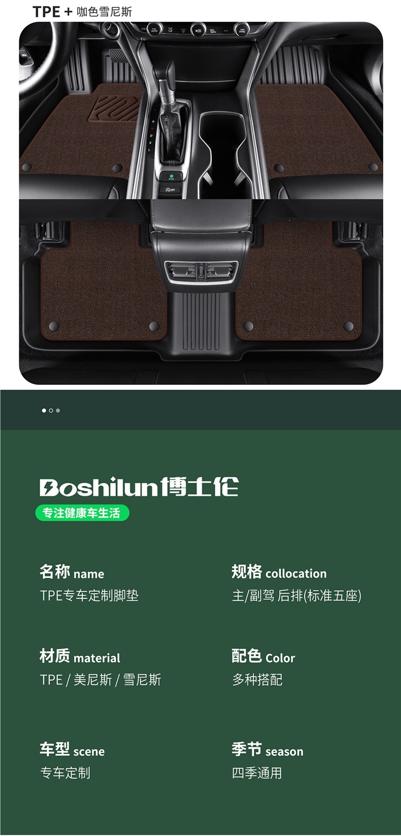 Suitable for Volkswagen ID3/ID4 X, Tayron, Passat CC, Teramont X, Magotan, Santana, Golf 8 TPE floor mats