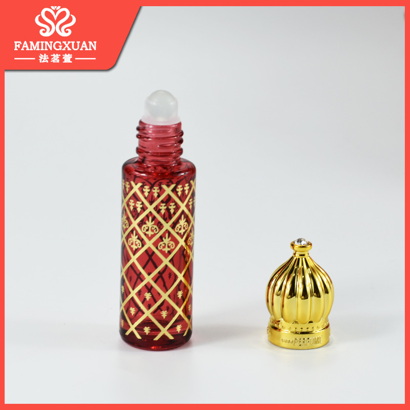 Botella de perfume Xinbo XB18 botella vacía portátil 8ml color bronceado bola botella de vidrio botella de aceite esencial