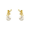 Silver needle, long earrings from pearl with tassels, silver 925 sample, bright catchy style