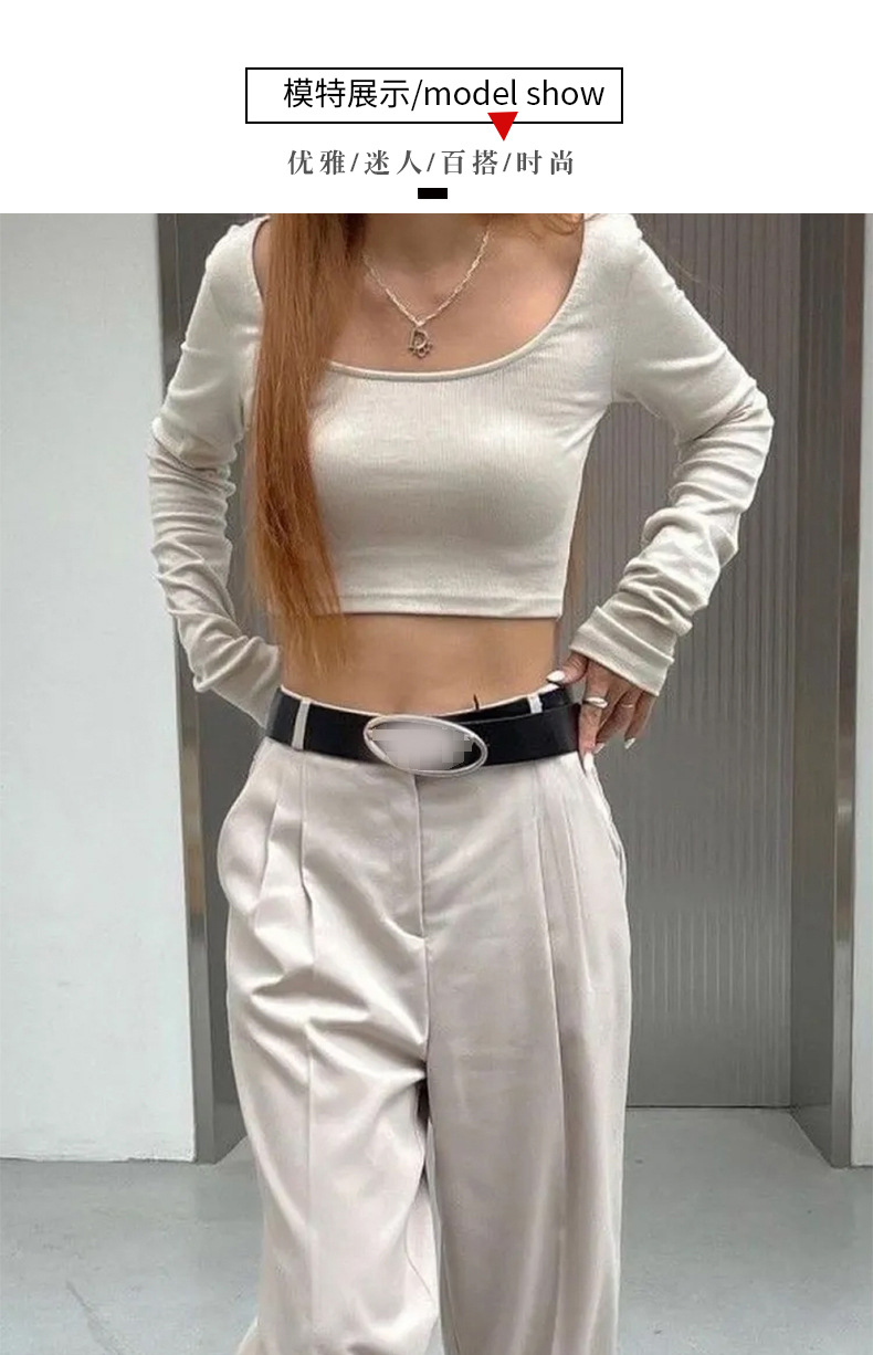 D Letter Oval Metal Buckle Unisex Versatile Decorative Waist Belt Fashion Matching Factory Direct Sales PU Leather Belt