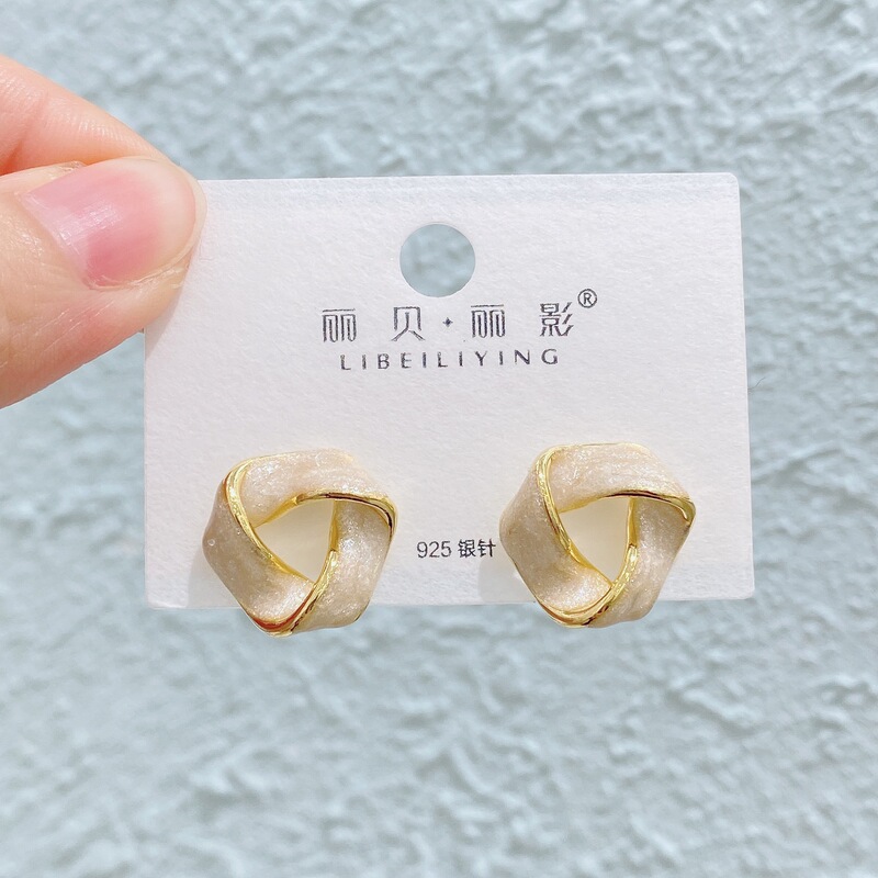 Liyin/Libeliying ドーパミンドロップ釉薬ペイントイヤリングニッチ春夏甘くて絶妙な s925 シルバー針イヤリング|undefined