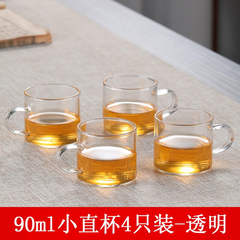 Taza pequeña de vidrio para té, taza pequeña color gris humo, taza para té, juego de té Kung Fu resistente al calor para el hogar, taza de degustación, de borosilicato alto.