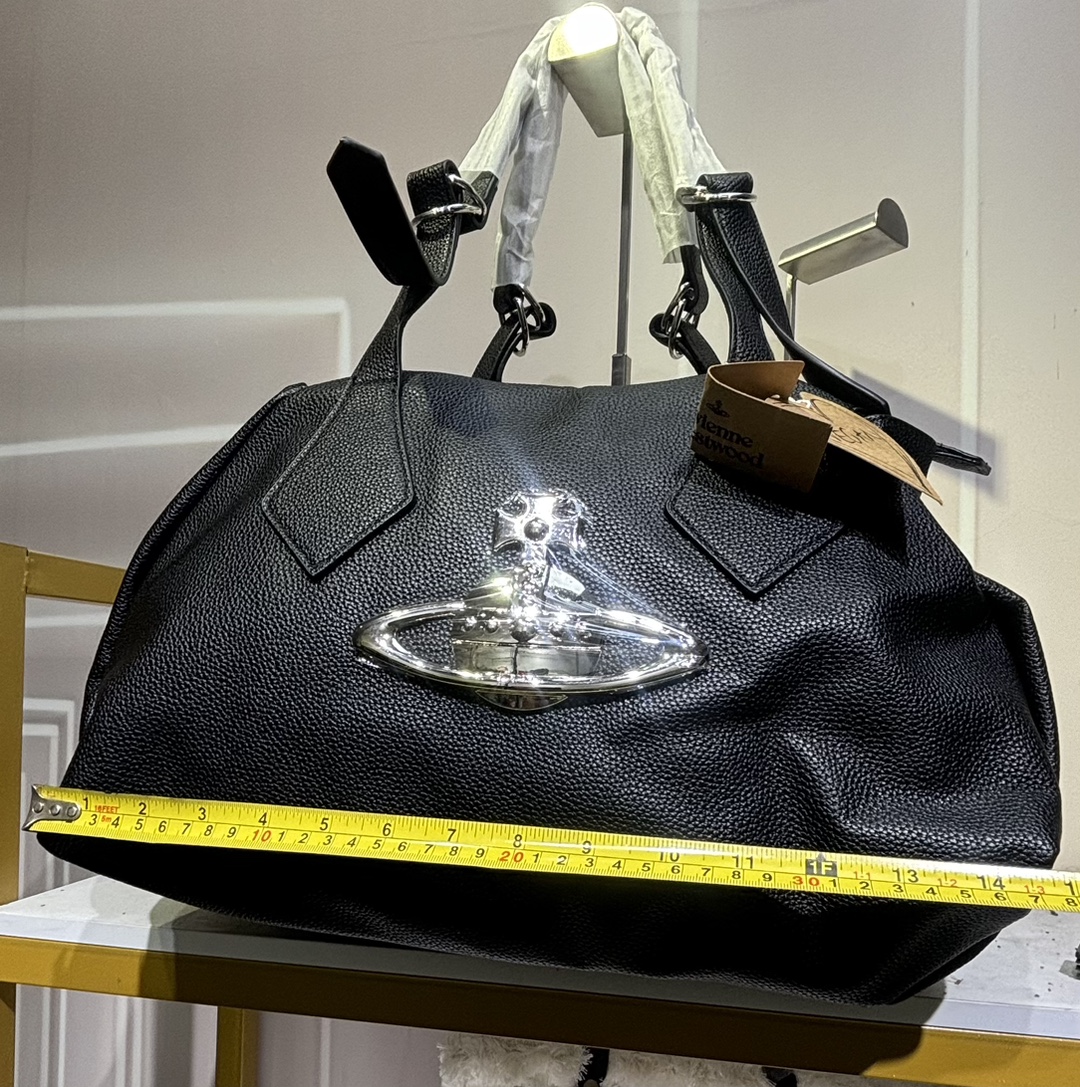 小众西太后中古大土星软皮托特大容量单肩保龄球手提包潮