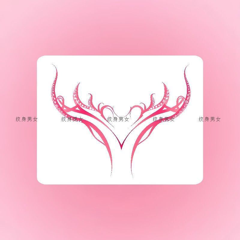 Succubus Girl Tattoo Stickers on Lower Abdomen and Lower Back, Waterproof, Long-Lasting, Sexy Colorfulful Heart Tentacles, Personalized and Private