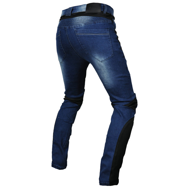 Pantalones vaqueros de la motocicleta de malla de verano para hombres y mujeres pantalones de motocicleta transpirables pantalones de montar a prueba de caídas al aire libre equipo de protección alargado CE