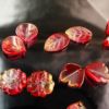 New Mermaid Ji Drawing Golden Gradient glazed glazed petal mixed agate red ancient style hair bun material