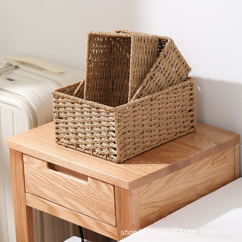 Desktop Storage Box Coffee Table Entrance Makeup Table Office Sundry Storage Box Cosmetics Storage Basket Storage Basket