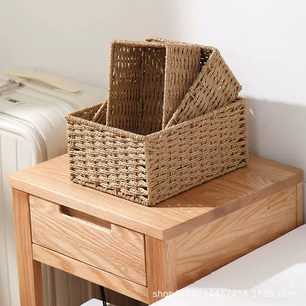 Desktop Storage Box Coffee Table Entrance Makeup Table Office Sundry Storage Box Cosmetics Storage Basket Storage Basket