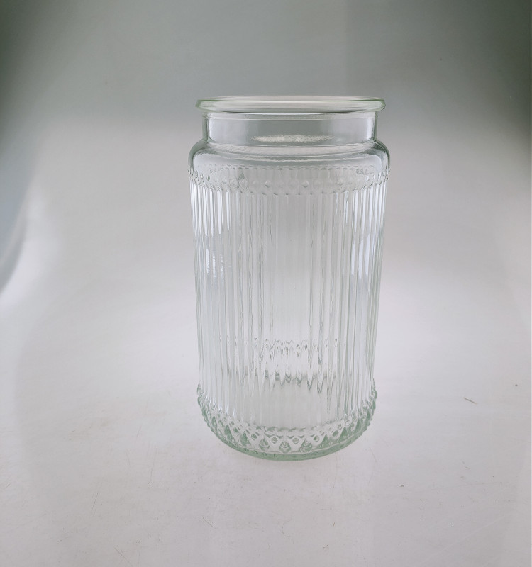 1000ml vintage Begonia en relieve botella de vidrio multi-grano tapa de bambú tarro de té tarro de almacenamiento de vidrio transparente tarro de caramelo