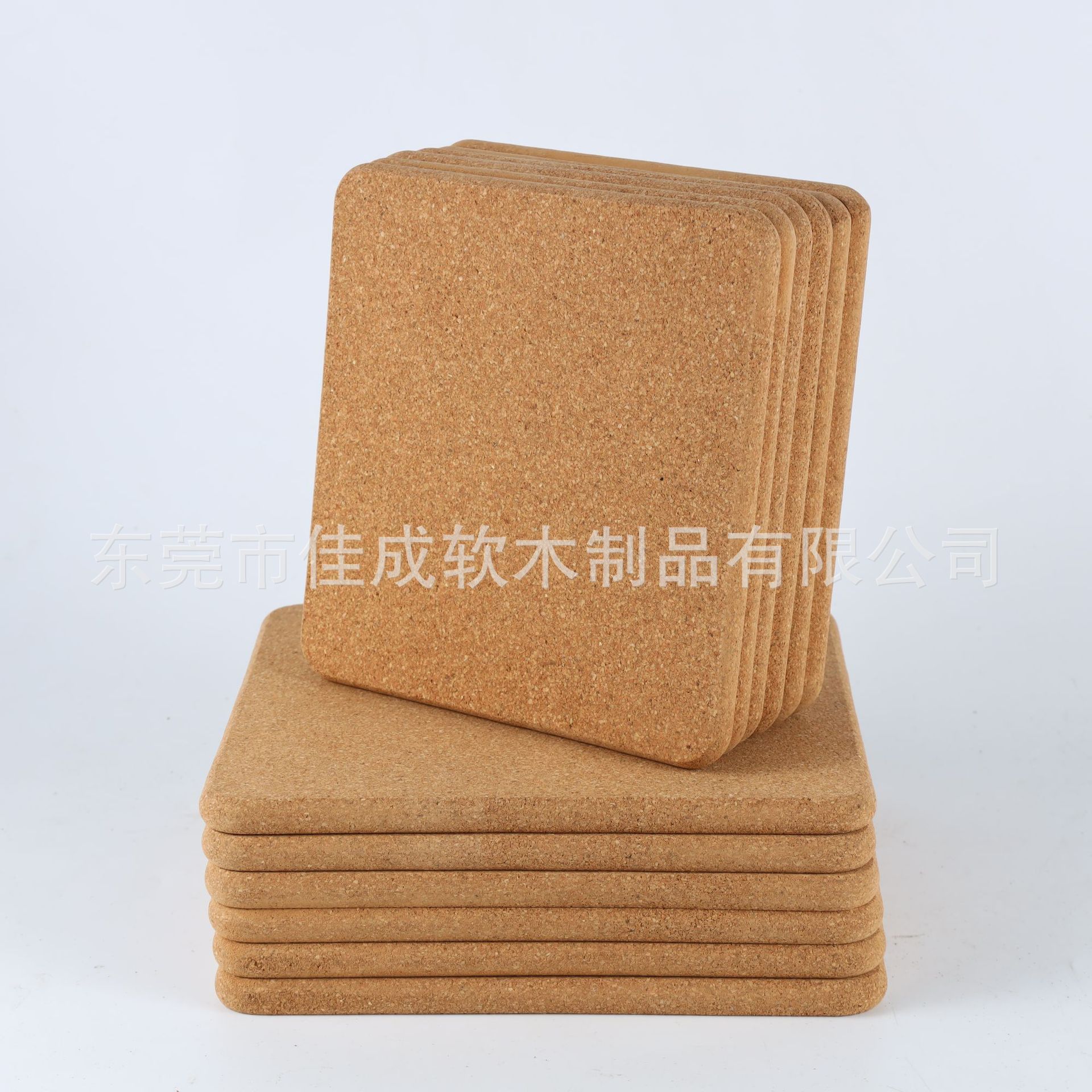 Cuadrado redondo corcho posavasos ribete natural corcho olla estera antideslizante estera aislamiento térmico estera muestra gratis