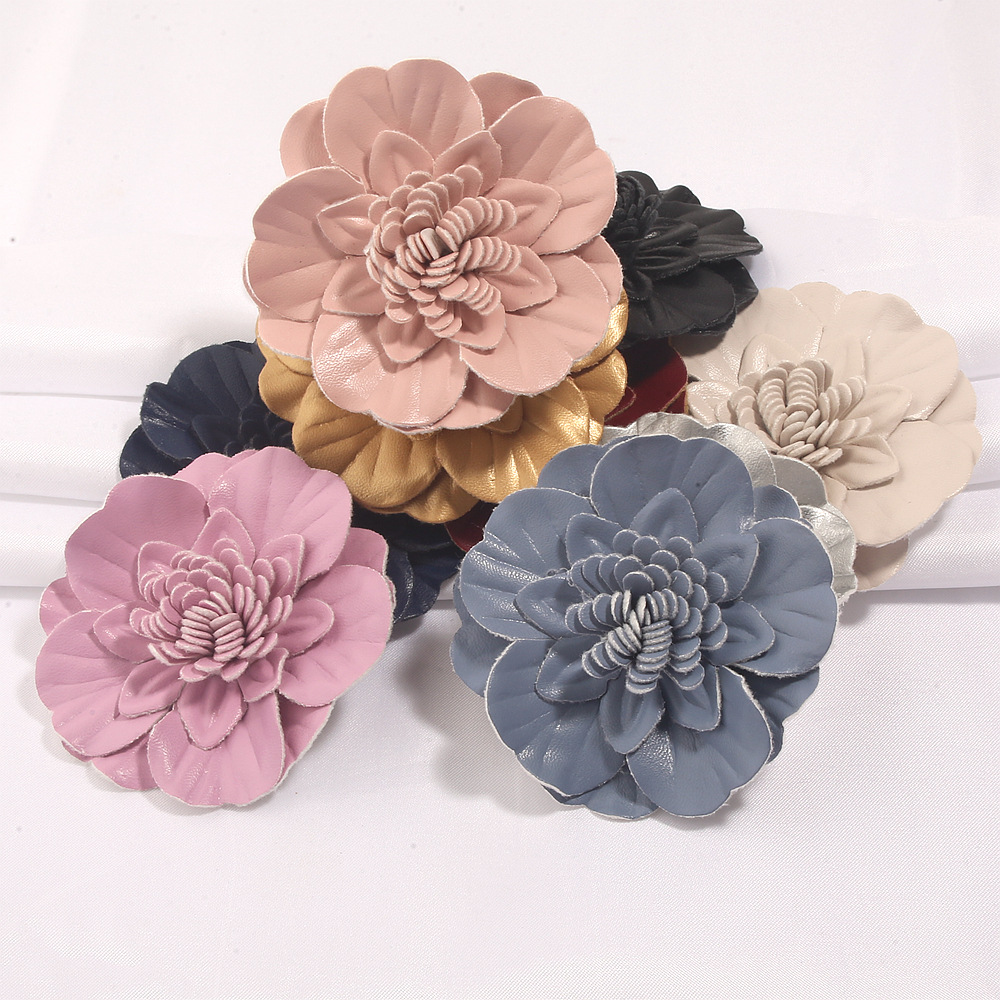 New Handmade Pu Flower Centers, European and American Ins-Style Christmas Children's Shoe Flowers, Clothing Accessories, and Decorations Wholesale from Manufacturers