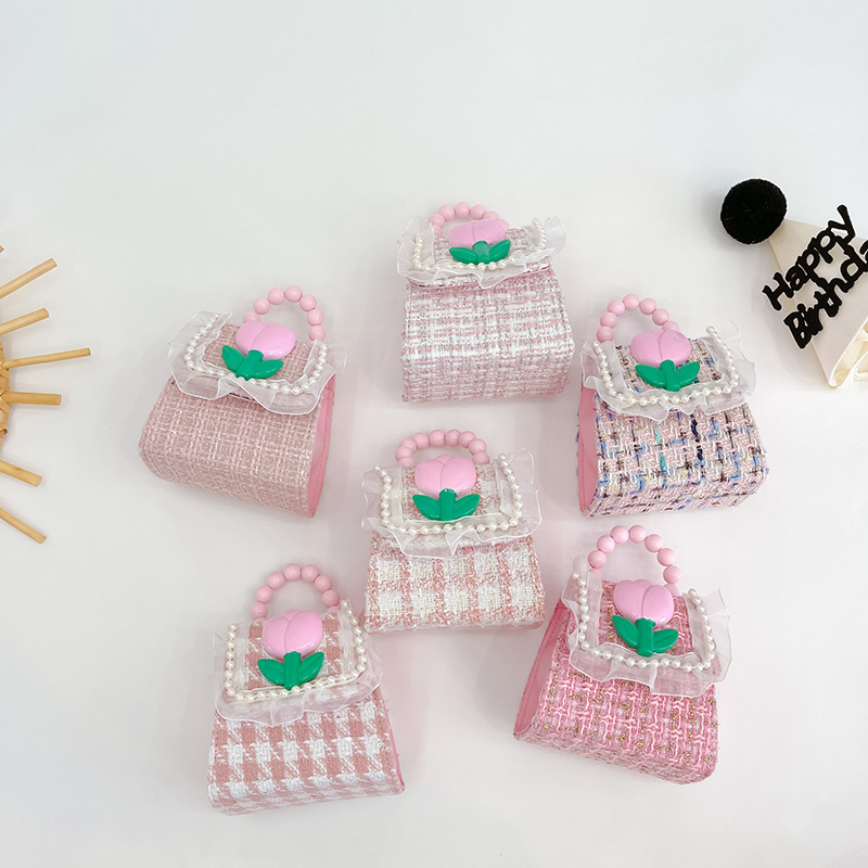 Bolso de los niños de otoño e invierno Nueva Moda Perla Chica bolsa de mensajero linda princesa niña bebé estilo Exterior cambio bolsa de accesorios