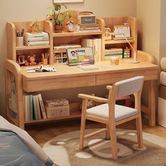 实木书桌中小学生小孩写字桌家用简约初高中生可升降高中生书桌子