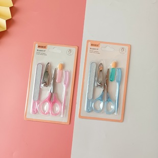 Factory direct supply nail clippers nail clippers eyebrow Clippers nail file five-piece set portable nail tools spot wholesale