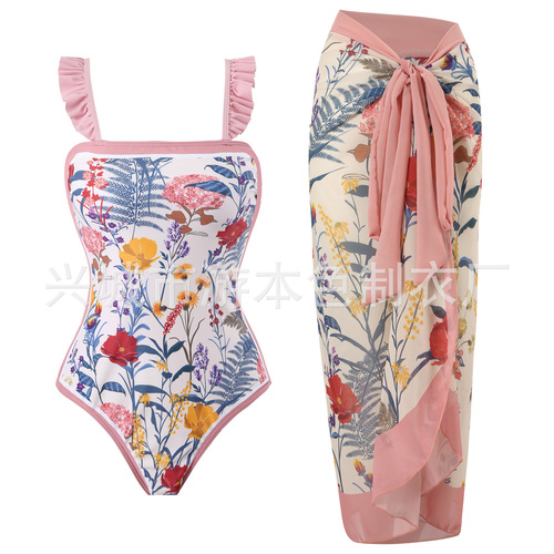 Printed High-Waisted Bikini Thermal One-Piece Swimsuit Women's Premium Style