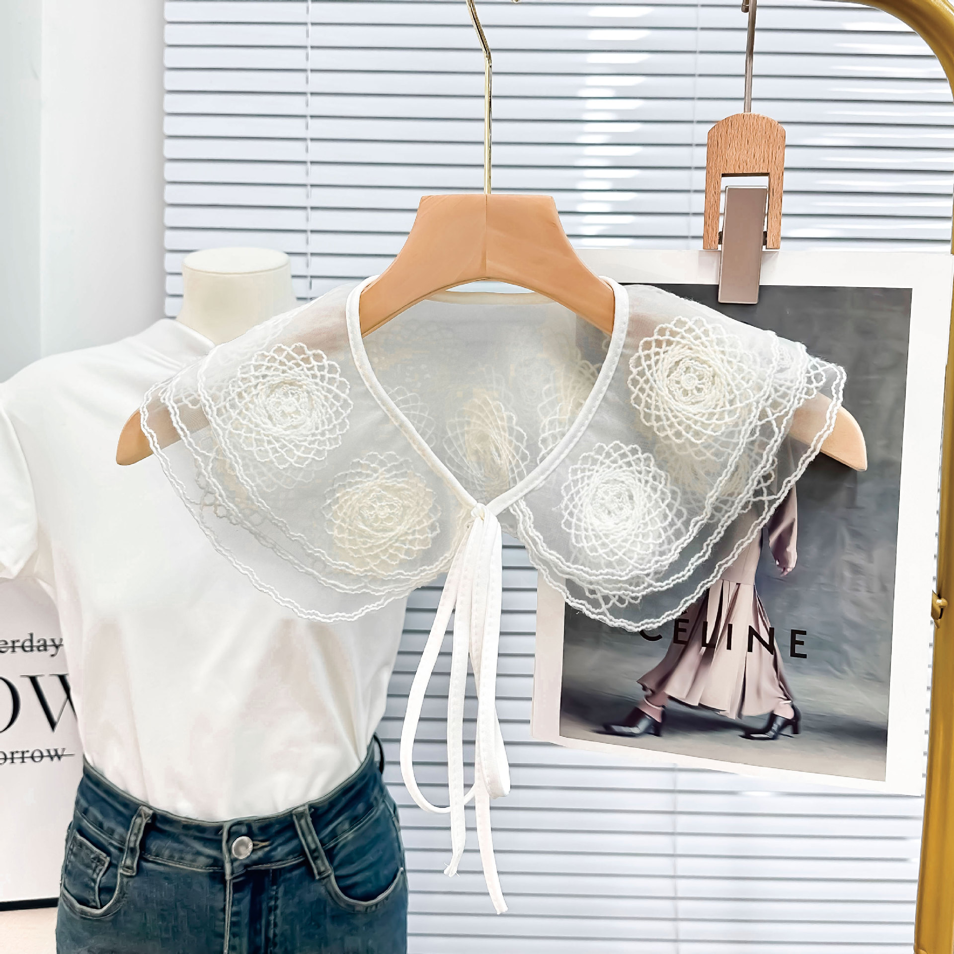 Negro y blanco, ogan de cuello falso, niños, ropa de abrigo de image 7