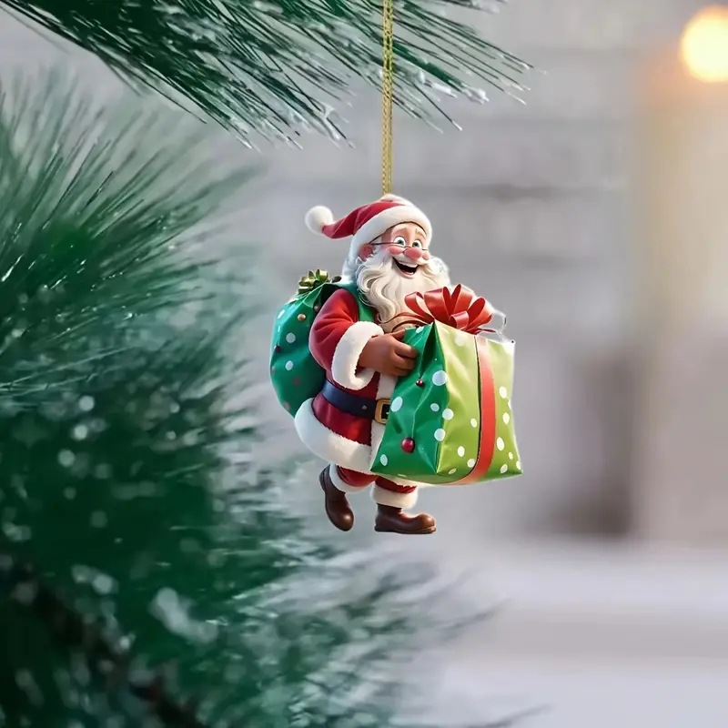 2D acrílico nuevo día de Navidad decoración colgante plano transfronterizo colgante de automóvil colgante de fiesta en el hogar