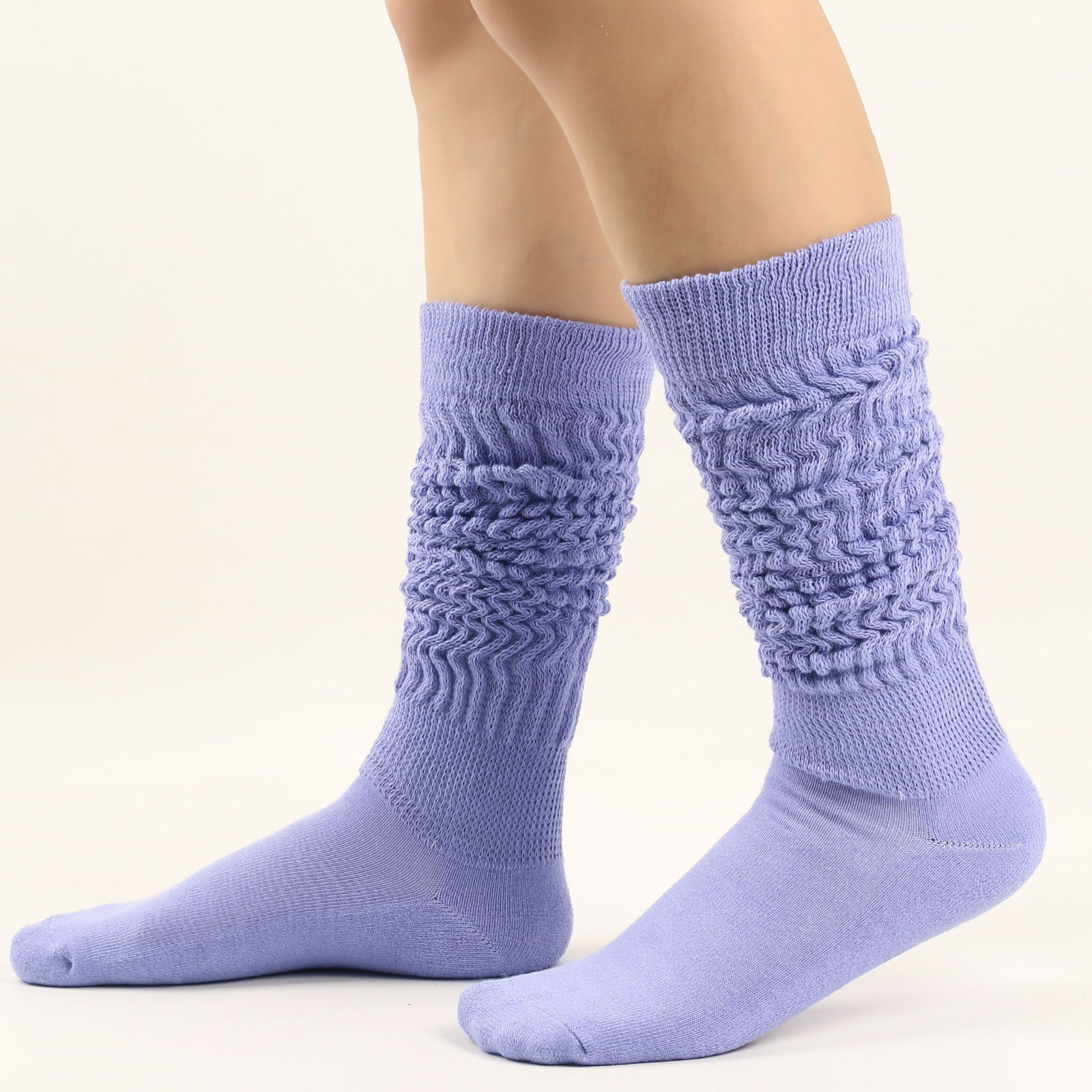 Frau Lässig Einfarbig Polyester Über Die Knie Socken Ein Paar display picture 5