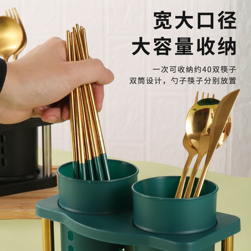 Manufacturer stainless steel chopstick barrel round hole chopstick cage kitchen drain chopstick cage creative chopstick cage tableware storage rack