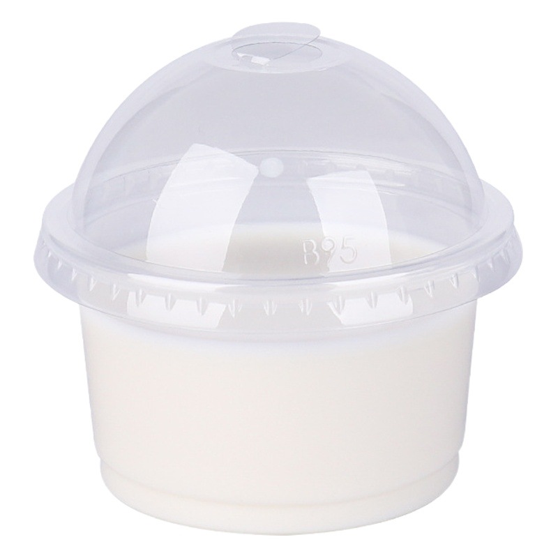Taza de pudín Caja de embalaje desechable Leche de piel doble Pesca de frutas Tazón de postre Yogur Polvo de hielo Plástico especial con tapa al por mayor