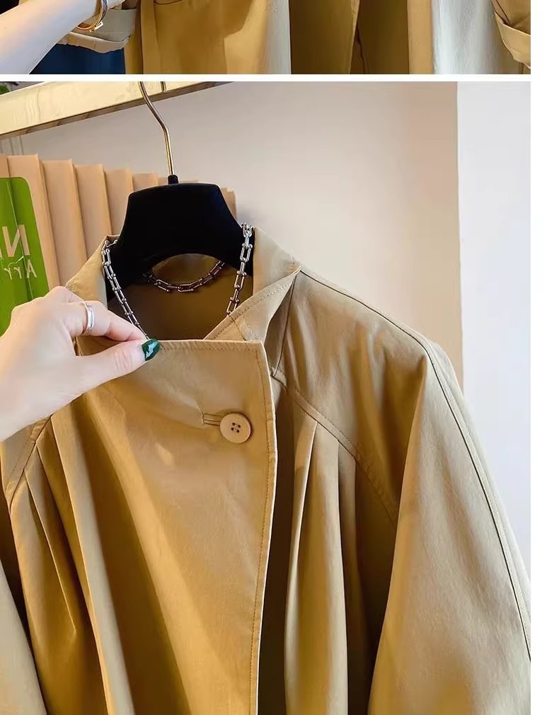 Spring Large Size Women's Clothing Casual Loose Medium And Long Small Trench Coat_ecoleips.com