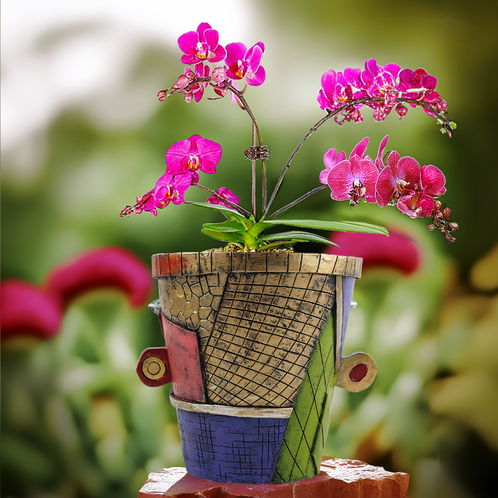   New Creative Picasso Style Abstract Face Flower Pot Garden Home Desktop Decoration Ornaments