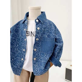 男童牛仔衬衫外套2025新款儿童韩版休闲洋气中小童春秋百搭上衣潮