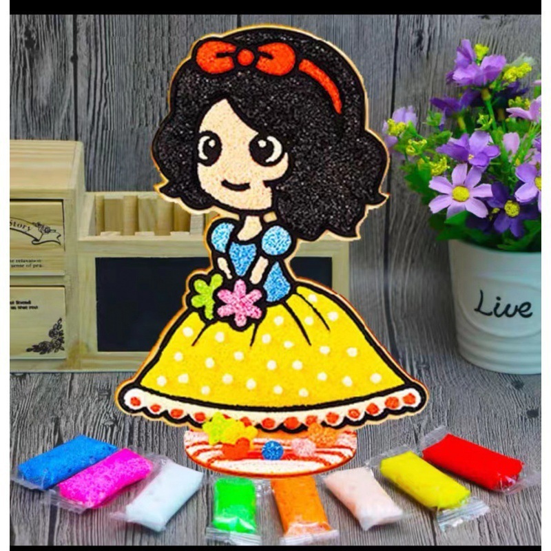 木板スノーフレーク泥絵パール泥粘土絵幼稚園児手作り立体粘着絵画|undefined