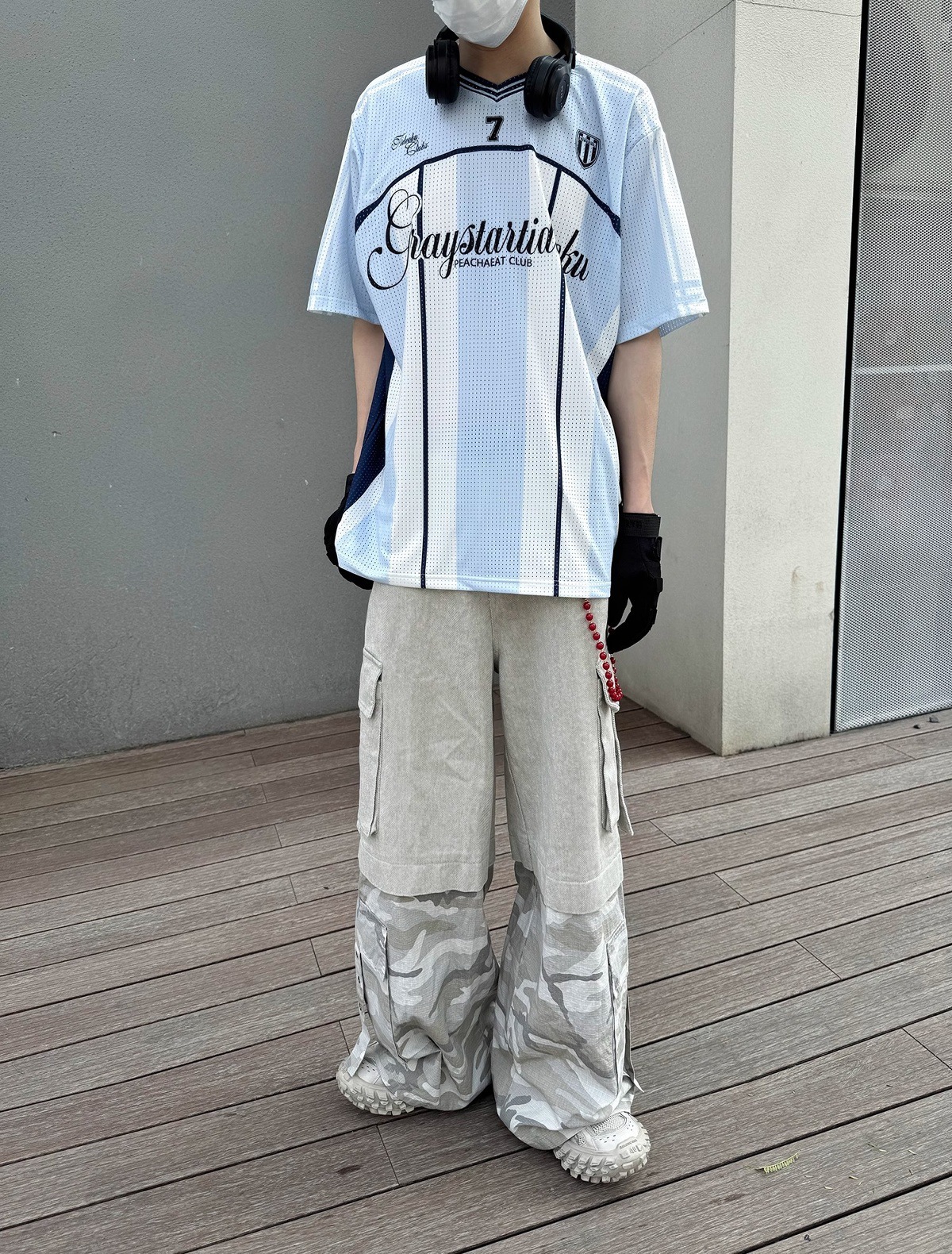 American-style Sports V-neck Jersey Short-sleeve T-shirt, New Loose Hip-hop Style T-shirt For Men And Women, Couple's_viptrois.com