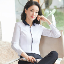 韩版白衬衫女OL短袖春夏秋职业装正装白领工作服长袖面试气质衬衣
